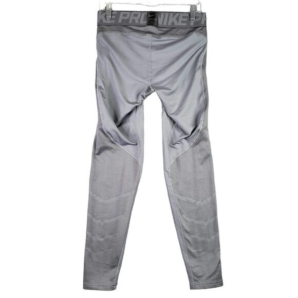 Nike Pro Leggings Women’s Size Large L Gray Hyperwarm Training Compression - Picture 3 of 13